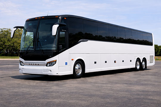 56-passenger charter bus available for charter in Montgomery, TX